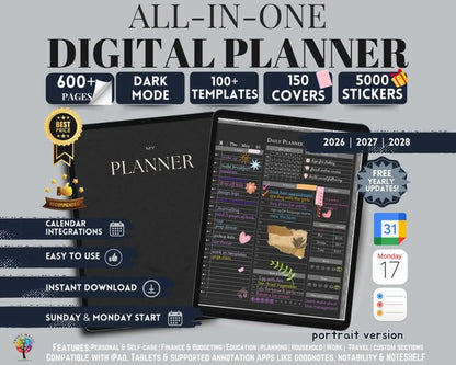 Daylio Digital Planner Dark Mode