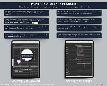 Daylio Digital Planner Dark Mode