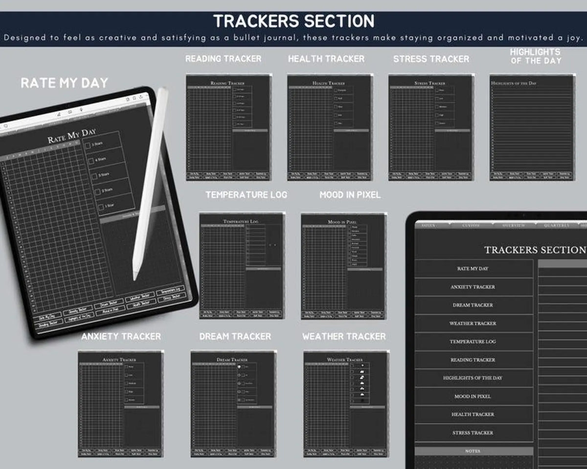 Daylio Digital Planner Dark Mode